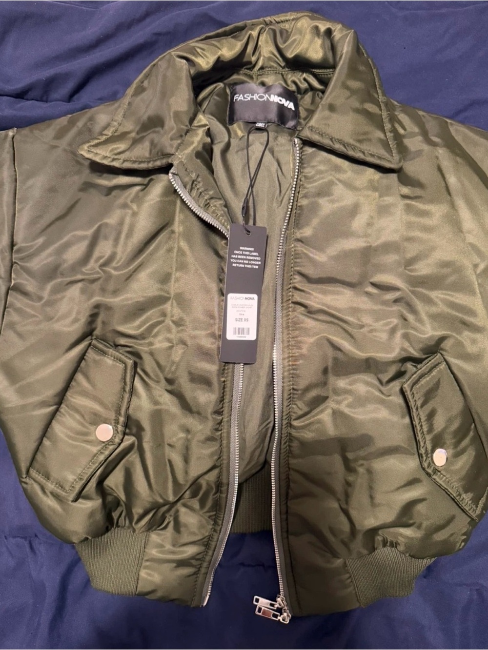 Fashion Nova Olive Bomber Jacket
